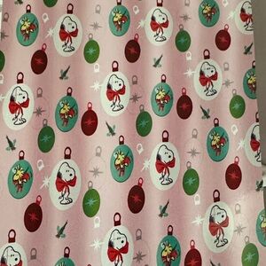 Peanuts Pink and Green Shower Curtain